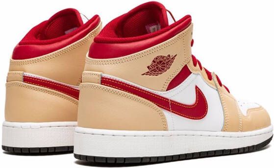 Jordan Kids Air Jordan 1 Mid "Beige Red" sneakers White