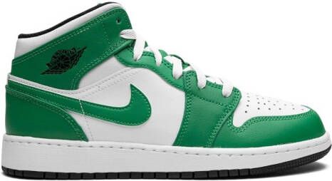 Jordan Kids Air Jordan 1 Mid "Lucky Green" sneakers White