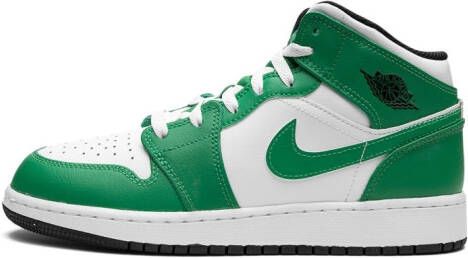 Jordan Kids Air Jordan 1 Mid "Lucky Green" sneakers White