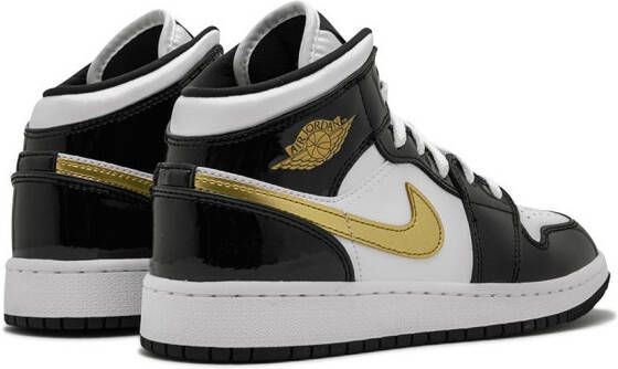 Jordan Kids Air Jordan 1 Mid SE "Black Gold Patent Leather" sneakers