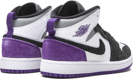 Jordan Kids Air Jordan 1 Mid "Purple" sneakers White