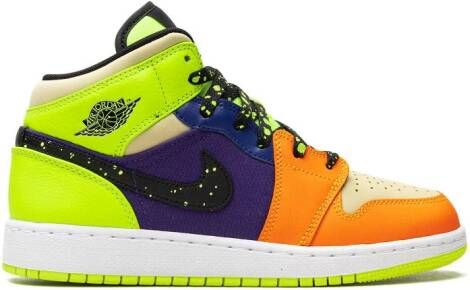 Jordan Kids Air Jordan 1 Mid SE "Volt Vivid Orange" sneakers