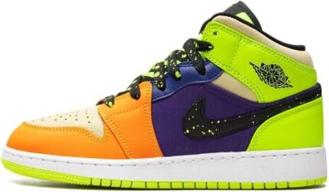 Jordan Kids Air Jordan 1 Mid SE "Volt Vivid Orange" sneakers