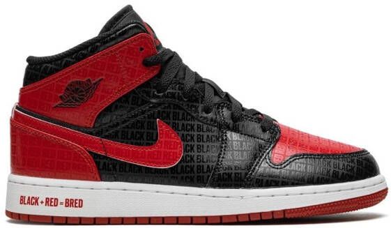 Jordan Kids Air Jordan 1 Mid "Bred Text" sneakers Black