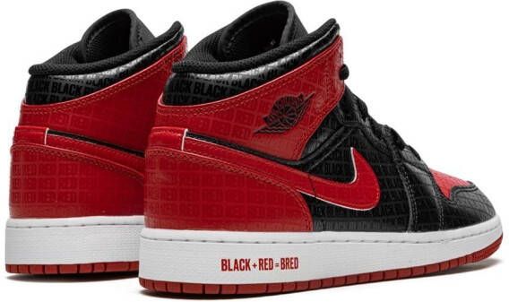 Jordan Kids Air Jordan 1 Mid "Bred Text" sneakers Black