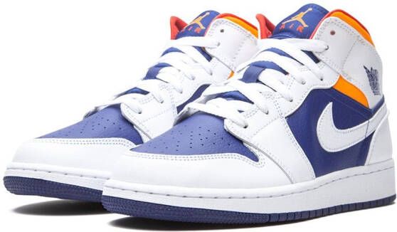 Jordan Kids Air Jordan 1 Mid "White Deep Royal Blue" sneakers