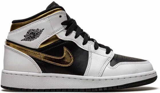 Jordan Kids Air Jordan 1 Mid "White Gold Black" sneakers