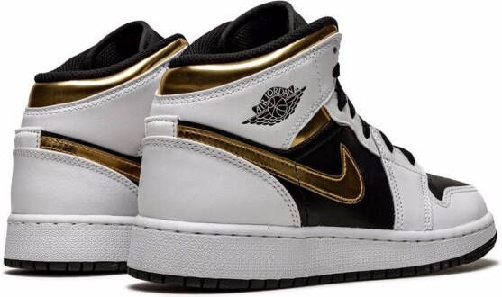 Jordan Kids Air Jordan 1 Mid "White Gold Black" sneakers