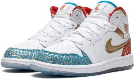 Jordan Kids Air Jordan 1 Mid "UNC to CHI" sneakers White