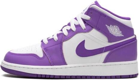 Jordan Kids Air Jordan 1 Mid "White Purple" sneakers