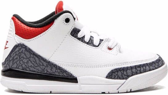 Jordan Kids Jordan 3 Retro SE "Fire Red Denim" sneakers White