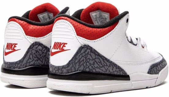 Jordan Kids Jordan 3 Retro SE "Fire Red Denim" sneakers White