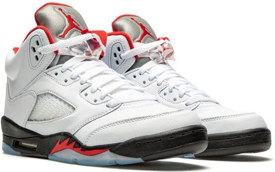 Jordan Kids Air Jordan 5 Retro "Fire Red Silver Tongue" sneakers White