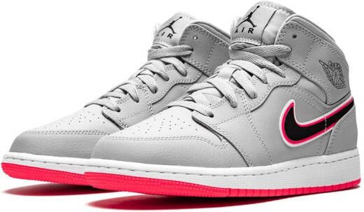 Jordan Kids Air Jordan 1 Mid "Wolf Grey Racer Pink" sneakers