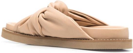 JOSEPH knot-detail leather sandals Neutrals