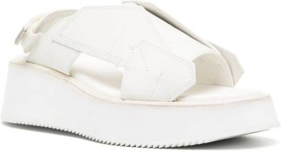 Julius Edge cut-out leather sandals White