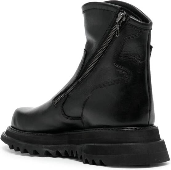 Julius Engineer leather ankle boots Black