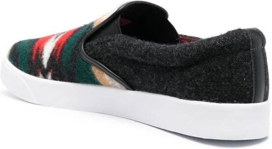 Junya Watanabe MAN abstract-pattern wool sneakers Green