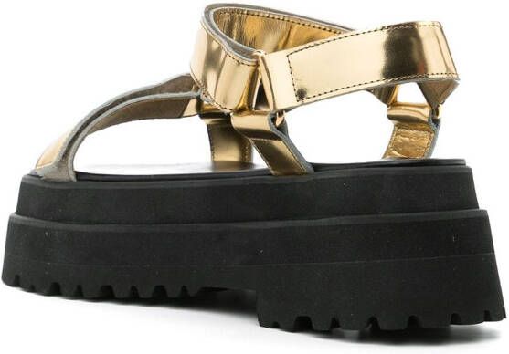 Junya Watanabe touch-strap platform sandals Gold
