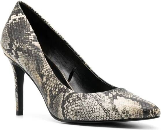 Just Cavalli 100mm snakeskin-effect pumps Neutrals