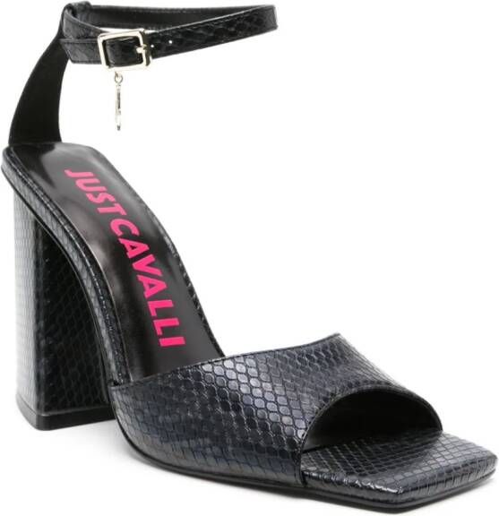 Just Cavalli 110mm snakeskin-effect sandals Black
