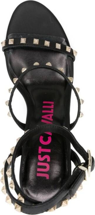 Just Cavalli 110mm studded leather sandals Black