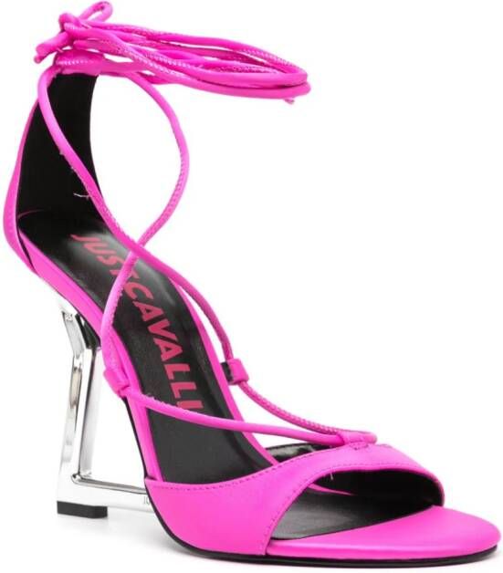 Just Cavalli 110mm tie-fastening sandals Pink
