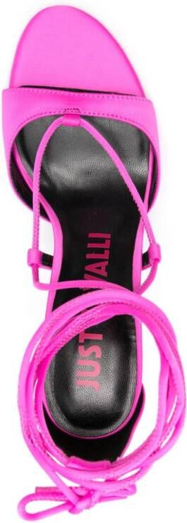 Just Cavalli 110mm tie-fastening sandals Pink