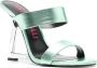 Just Cavalli 115mm double-strap laminated mules Green - Thumbnail 2