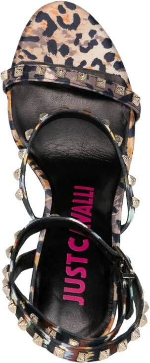 Just Cavalli 115mm leopard-print sandals Neutrals