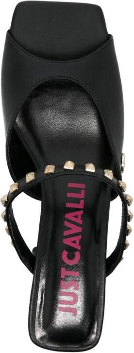 Just Cavalli 60mm stud-embellished leather mules Black
