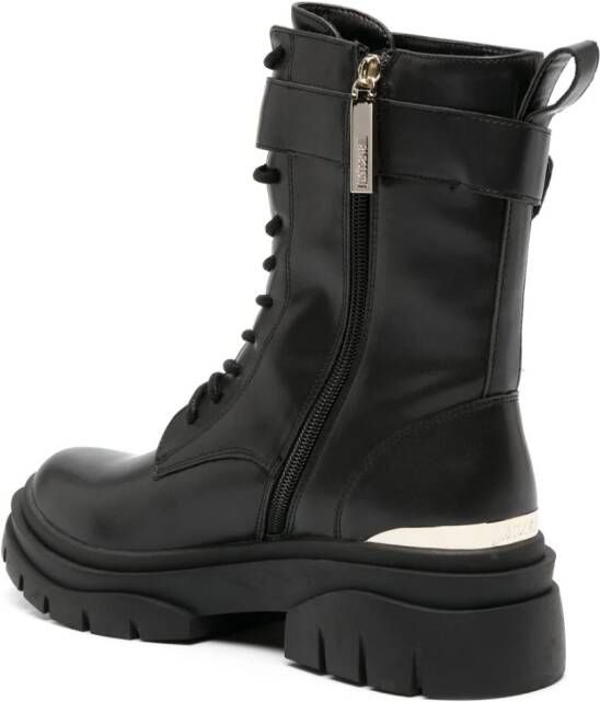 Just Cavalli belted-ankle leather boots Black