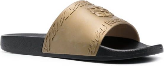 Just Cavalli debossed-logo slip-on slides Gold