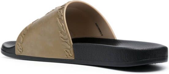 Just Cavalli debossed-logo slip-on slides Gold