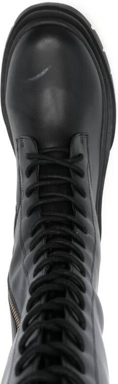 Just Cavalli embossed-logo lace-up boots Black