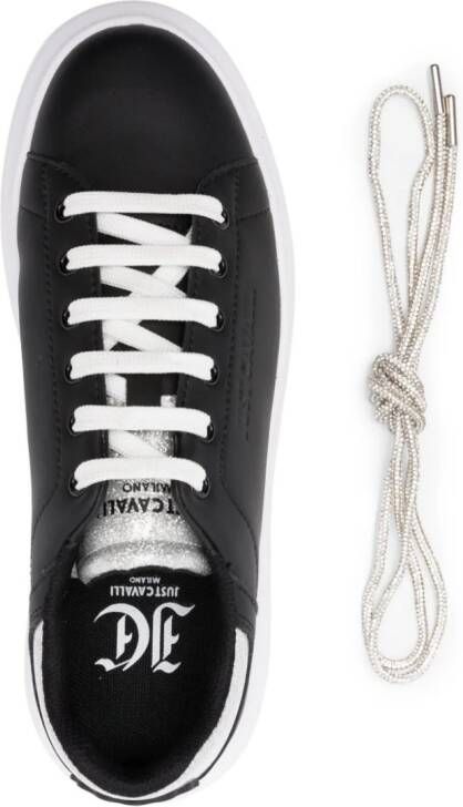 Just Cavalli glitter lace-up sneakers Black