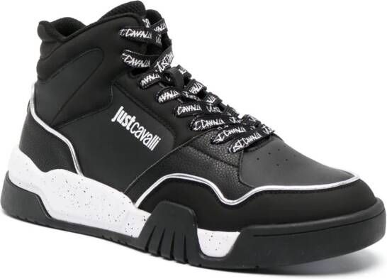 Just Cavalli lace-up panelled sneakers Black