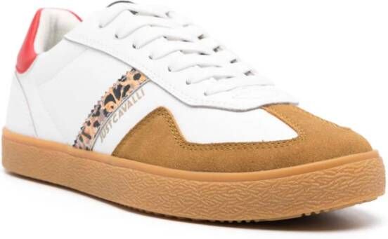 Just Cavalli leather contrasting-panels sneakers White