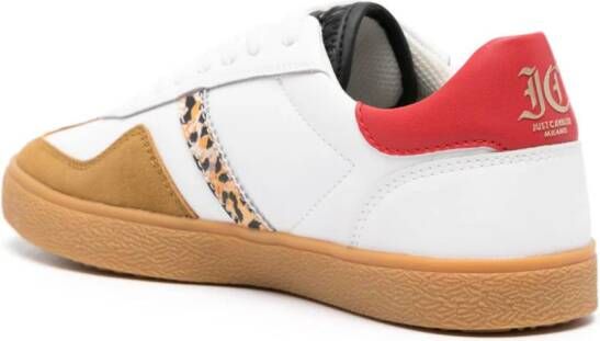 Just Cavalli leather contrasting-panels sneakers White