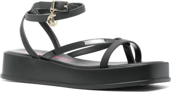Just Cavalli logo-charm platform sandals Black