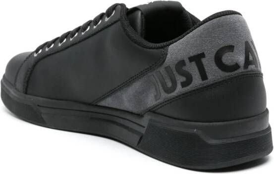 Just Cavalli logo-embossed leather sneakers Black