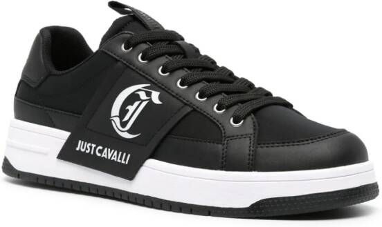 Just Cavalli logo-embossed panelled sneakers Black