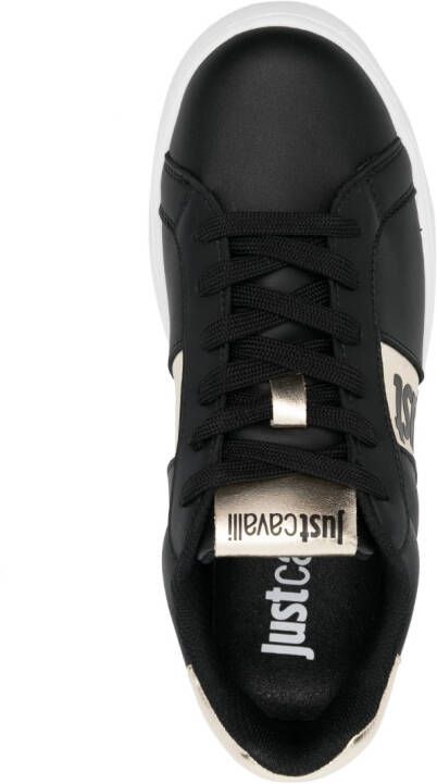 Just Cavalli logo metallic-stripe sneakers Black