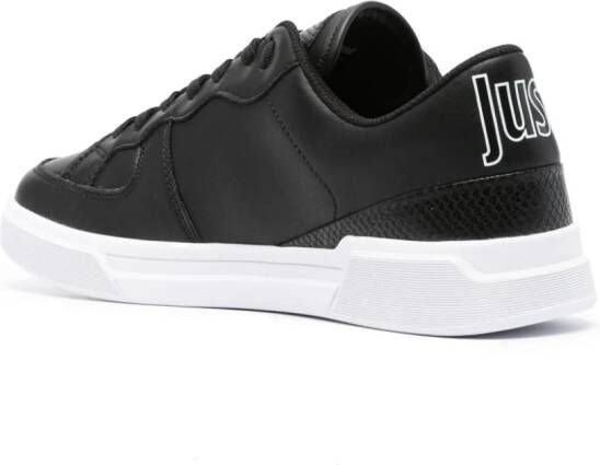 Just Cavalli logo-patch leather sneakers Black
