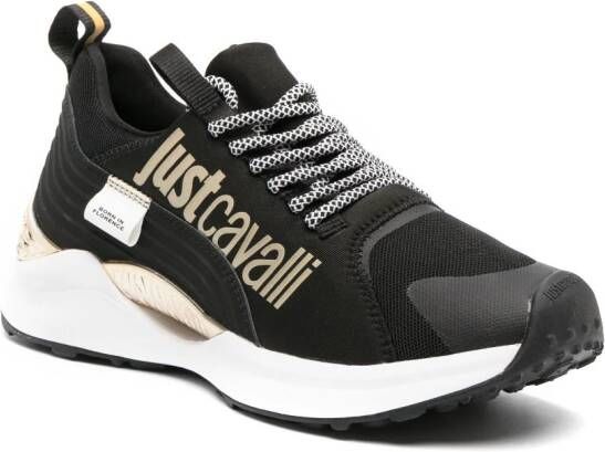 Just Cavalli logo-print lace-up sneakers Black