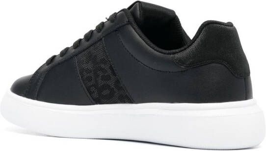 Just Cavalli logo print leather low-top sneakers Black