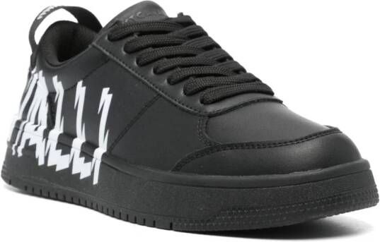 Just Cavalli logo-print leather sneakers Black
