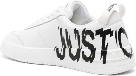 Just Cavalli logo-print leather sneakers White