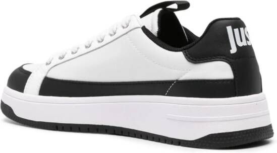 Just Cavalli logo-print leather sneakers White