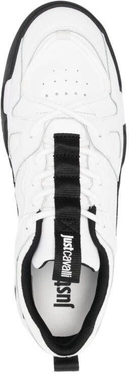 Just Cavalli logo-print panelled low-top sneakers White